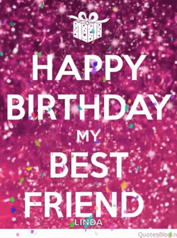 Happy Birthday Dear Friend Pink Glitters GIF