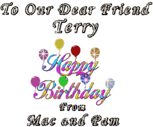 Happy Birthday Dear Friend Sparkling Balloons GIF