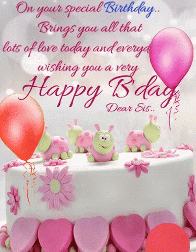 Happy Birthday Dear Sis Wishing You Lots Of Love GIF