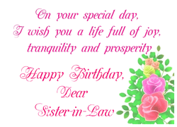 Happy Birthday Dear Sister In Law Wishes  GIF