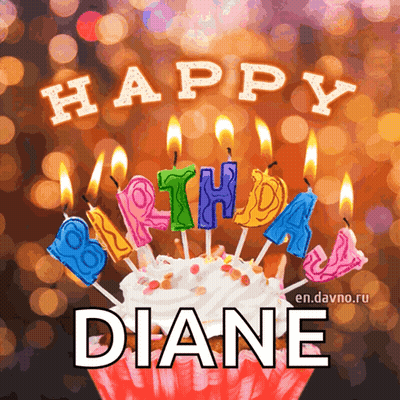 Happy Birthday Diane Cupcake Greeting Card GIF