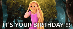Happy Birthday Disney Excited Rapunzel GIF