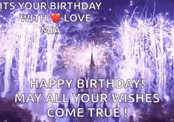 Happy Birthday Disney Incredible Fireworks GIF