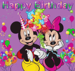 Happy Birthday Disney Mickey And Minnie Balloons GIF