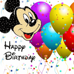 Happy Birthday Disney Mickey Confetti GIF