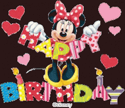 Happy Birthday Disney Minnie Mouse Hearts GIF