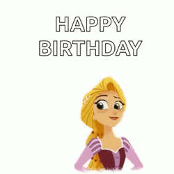 Happy Birthday Disney Rapunzel Cake GIF