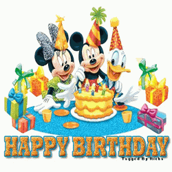 Happy Birthday Disney Sparkling Mickey And Minnie GIF