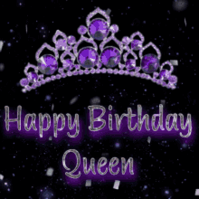 Happy Birthday Diva Beautiful Purple Crown GIF