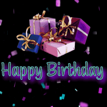 Happy Birthday Diva Colorful Gifts GIF