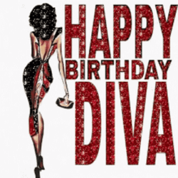 Happy Birthday Diva Girlfriend Red Gown Party Dress GIF