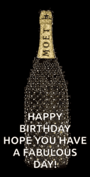 Happy Birthday Diva Glittering Bottle Moët Wine GIF
