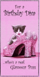 Happy Birthday Diva Real Glamour Puss GIF