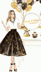 Happy Birthday Diva Sparkling Fancy Lady GIF