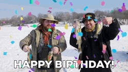 Happy Birthday Fishing Men Confetti GIF