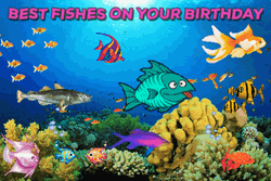 Happy Birthday Fishing Mobile Artwork GIF