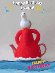 Happy Birthday Fishing Sea Moving Clay Art GIF