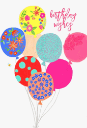 Happy Birthday Flowers Balloon Wishes
