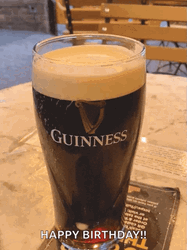 Happy Birthday Foamy Beer Glass GIF