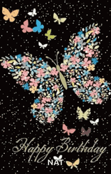 Happy Birthday Friend Butterfly Starry Night GIF