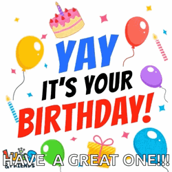 Happy Birthday Friend Colorful Balloons GIF