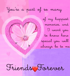 Happy Birthday Friend Glistening Pink Heart GIF