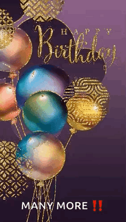 Happy Birthday Friend Golden Balloons GIF