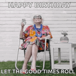 Happy Birthday Funny Grandmother Cheers GIF