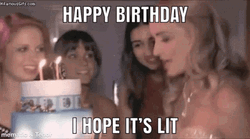 Happy Birthday Funny Woman Blowing Candle GIF