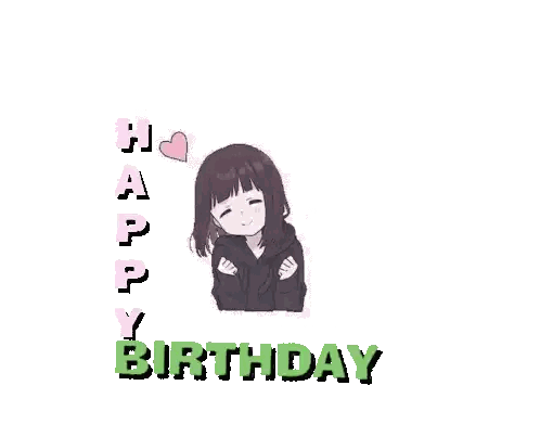Happy Birthday Girl Hugging Sticker