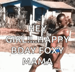 Happy Birthday Girlfriend Foxy Mama Sliding Guy GIF