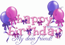 Happy Birthday Girlfriend MY Dear Friend Party Balloons Floating GIF