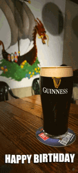 Happy Birthday Glass Of Beer GIF