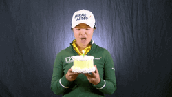 Happy Birthday Golf Player Kim Sei-Young Blowing Candle GIF