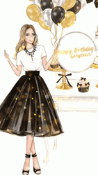 Happy Birthday Gorgeous Girl Gold Glitters GIF
