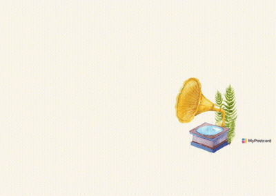 Happy Birthday Gramophone Card GIF