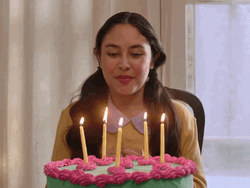 Happy Birthday Granddaughter Excited Blowing Candles Cake GIF