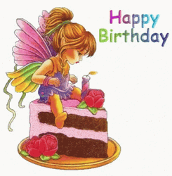 Happy Birthday Granddaughter Fairy Cake Roses GIF