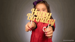 Happy Birthday Granddaughter Girl Holding Sign GIF