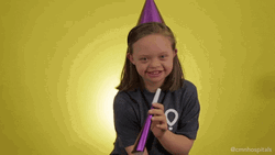 Happy Birthday Granddaughter Laughing Girl Confetti Hat GIF