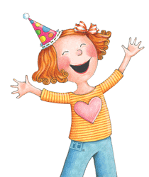 Happy Birthday Granddaughter Laughing Girl Drawing GIF