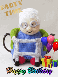 Happy Birthday Grandma Crotchet Doll GIF
