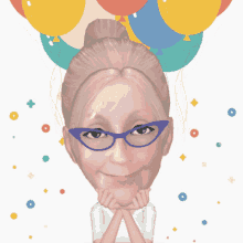 Happy Birthday Grandma Cute Balloons GIF