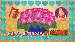 Happy Birthday Grandson Graphic Design GIF