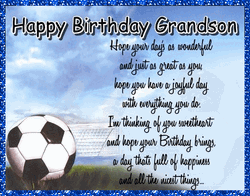 Happy Birthday Grandson Greetings With Soccer Ball GIF