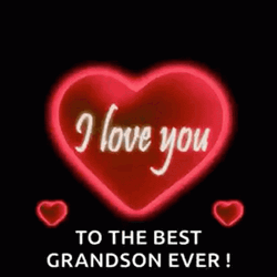Happy Birthday Grandson Heart Design GIF