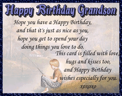 Happy Birthday Grandson With Lovely Message GIF