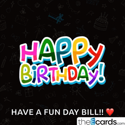 Happy Birthday Greeting Card Black Background GIF