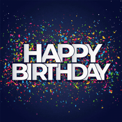 Happy Birthday Greeting Card With Birthday Icons GIF