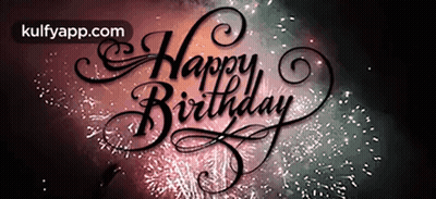 Happy Birthday Greeting Card With Fireworks GIF
